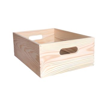Caja almacenaje infantil artesanal madera pino gris 31x23x12 cm Infantil