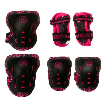 Set Protecciones Krf Junior Camuflaje Rosa T/m