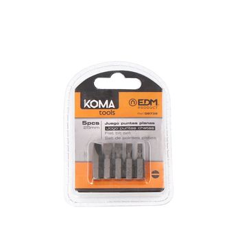 Pack 10 Unids - Juego Puntas Planas 1 4 -5 Piezas X 25mm Koma Tools - Neoferr..