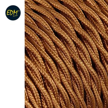 Cable Textil Trenzado 2x0,75mm C-12 Oro Seda 5m