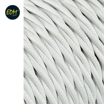 Cable Textil Trenzado 2x0,75mm C-01 Aluminio Seda Color Blanco 5m