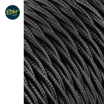 Cable Textil Trenzado 2x0,75mm C-41 Negro Seda 5m