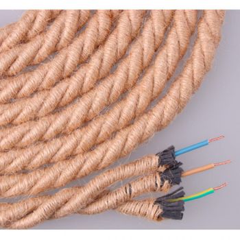 Cable De Cuerda De Yute Trenzado  3x0.75 Ø12mm