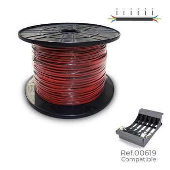 CABLE PARALELO ROJO NEGRO 2x2,50MM CARRETE 100M PARA ALTAVOZ AUDIO BD119