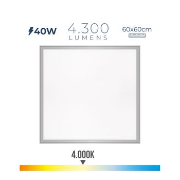 Panel Led 40w 4300lm Ra80 60x60cm 4000k Luz Dia Edm