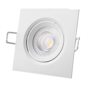 Downlight Led Empotrar 5w 380 Lumen 4.000k Cuadrado Marco Blanco Edm - Neoferr..