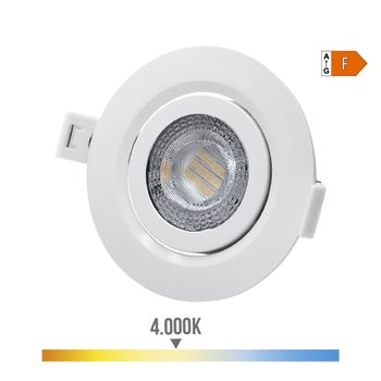 Downlight Led Empotrar 9w 806lm 4000k Redondo Color Blanco Ø9cm Edm