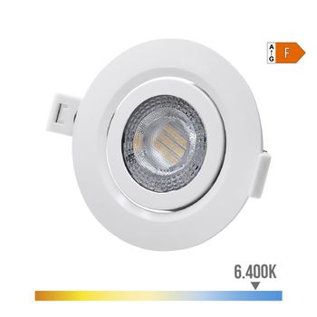 Downlight Led Empotrar 9w 806lm Ra80 6400k Redondo Color Blanco Ø9cm Edm