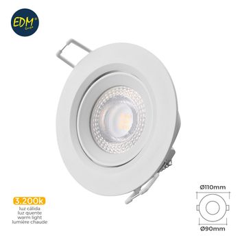 Downlight Led Empotrar 5w 3.200k Redondo Marco Blanco Edm