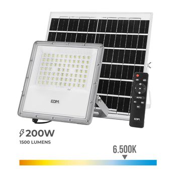 Projector Led Solar 200w 1.500lm 6.500k Ip65 Edm