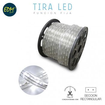 Bobina Tira De Led 50mts 12mm Grosor60leds/m 4.2w/m Blanco Frio Ip44 6.400k Edm 220-240v (uso Interior-exterior)