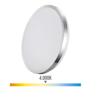 Aplique Super Led De Superficie 18w 1820lm 4000k Ø33x5,9cm Marco Cromado Edm