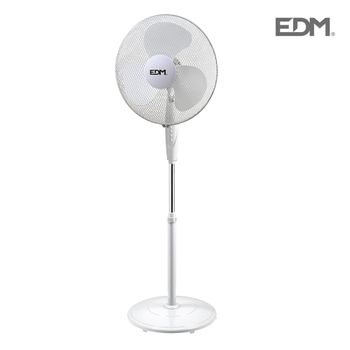 Ventilador De Pie 45w Base Circular Altura Regulable 65-85cm 50m3/min Edm