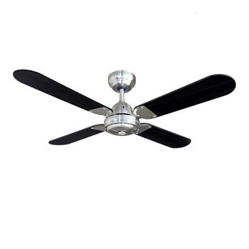 Ventilador De Techo Modelo Balear Negro/cromado 50 Edm 4 Aspas Reversibles