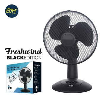 Ventilador Sobremesa Negro Ø23cm 45w "black Series" Edm