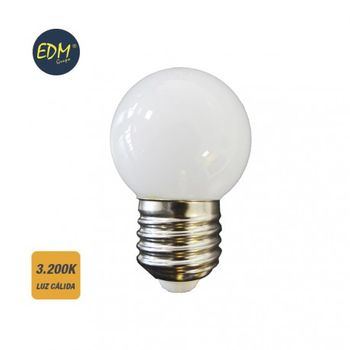 Bombilla Led Esferica Mate E27 1.5w 3.200k Luz Calida Edm