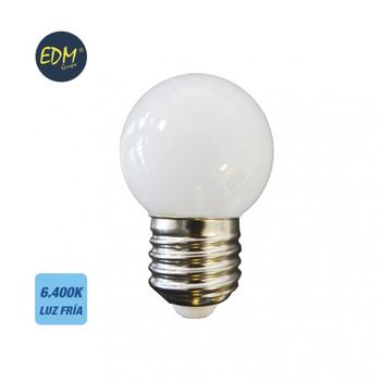 Bombilla Led Esferica Mate E27 1.5w 6.400k Luz Fria Edm