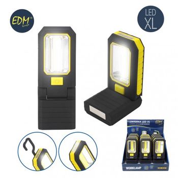 LINTERNA LED CON GANCHO E IMAN COB 8W 500LUMENS EDM » OFIPAPEL