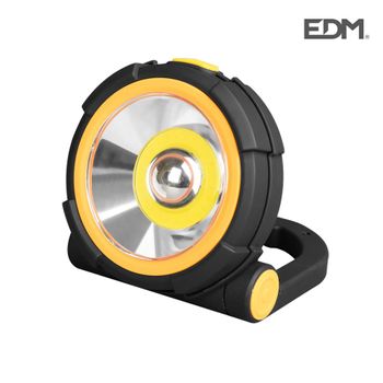 Linterna Led Cob + Led 180ml Base Imán Elbat - Negro