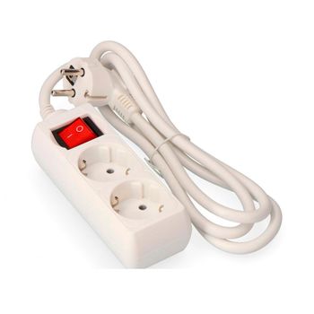 Base Multiple 2 Tomas Schuko Con Interruptor 3 Mts. 3x1,5mm Edm - Neoferr..