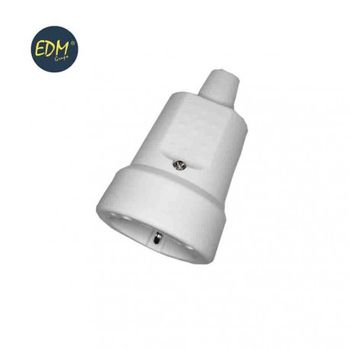 Base Aerea Goma 10/16 A 250 V T/tl Ip44 4.8 Mm. Blanca Retrac. Edm