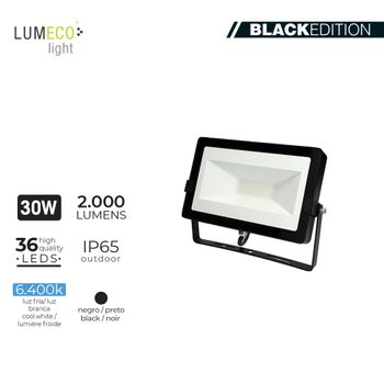 Proyector Led 30w 6400k 2000 Lumens "black Edition" Lumeco