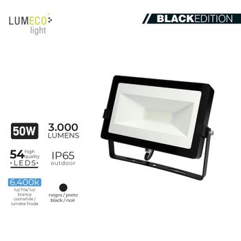 Foco Led 50w 6400k 3000 Lumen "black Edition" Lumeco