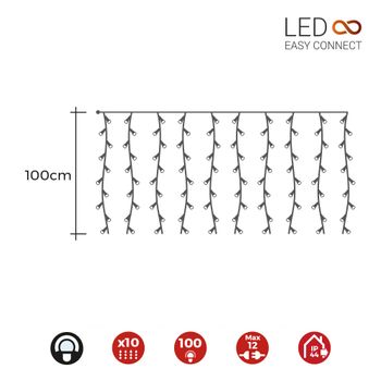 Cortina Led Easy-connect Blanco Frío 1m Alto 10 Tiras