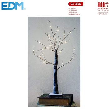 Arbol Navidad 60cm 24 Led Calido A Pilas 3xaaa