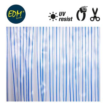 Cortina Cinta Transparente- Azul Plastico 90x210cm 32 Tiras Edm