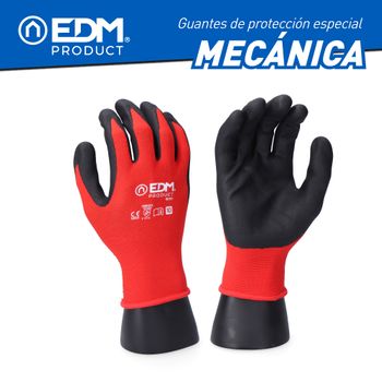 Guante Industria Mecánica Nylon/lycra Recub. Nitrilo Apto Pantalla Táctil Talla 8 Edm