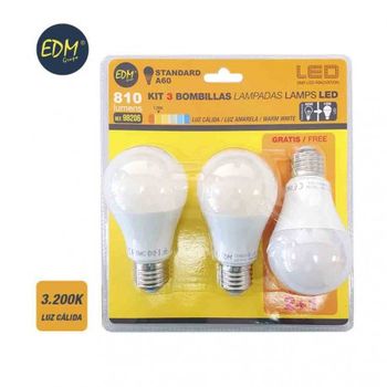 Standard LED Birne 12V 10W E27 3200K 810 Lumen warmes Licht EDM 98850
