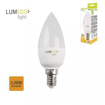 Bombilla Vela Led 5w 400 Lumens E14 3.200k Luz Calida Lumeco