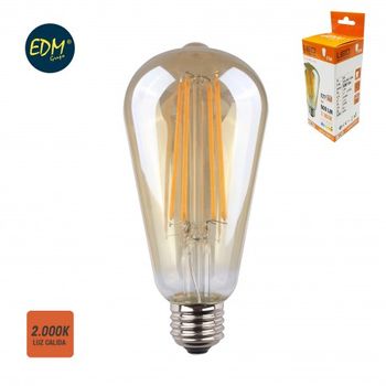 Bombilla Ovoide Filamento Led Cristal Vintage 6w E27 500 Lumens 2.000k Edm