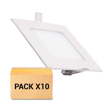 Pack 10x Focos Empotrables Led 12w 3000k Cuadrado Blanco