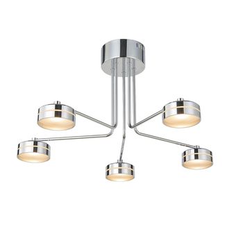 Plafón Design Led 5x5w 3000k Cromo