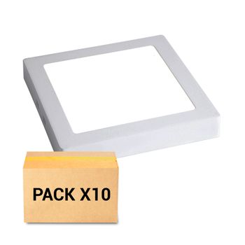 Pack 10x Plafones Cocina Led 30w 4000k Cuadrado Blanco