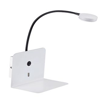 Aplique Cabecero Led 3w Con Un Puerto Usb Blanco