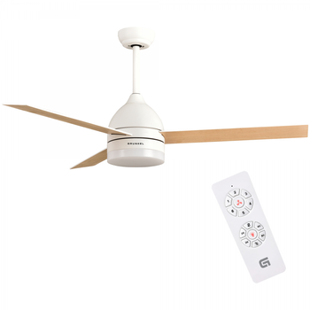 Ventilador De Techo 42" Grunkel Blanco Aspa Madera