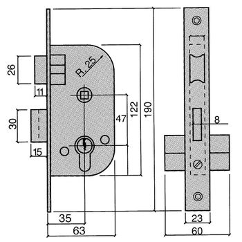 Cerradura Ucem 5134-hl/50 - Neoferr