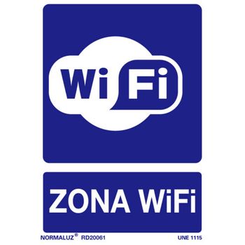 Señal Pvc Zona Wifi 21x30 Cm