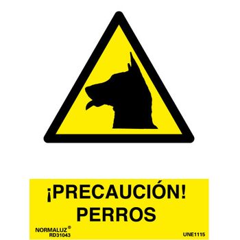 Señal Pvc Precaucion Perros 30x40 Cm