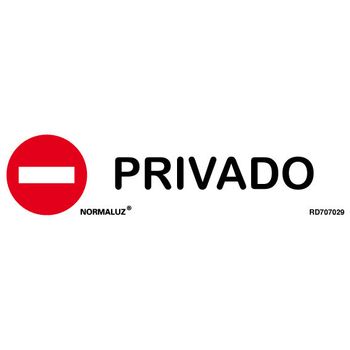 Señal Privado Inox Adhesivo 5x20 Cm