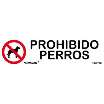 Señal Prohibido Perros Inox Adhes 5x20cm