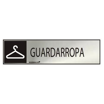 Cartel Informativo ''guardarropa'' (inox Adhesivo 08mm) 5x20cm - Neoferr..