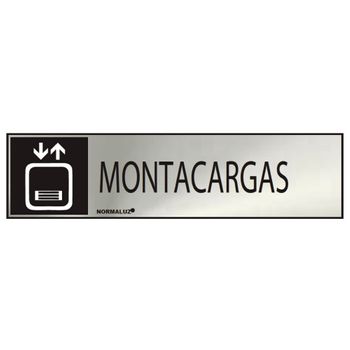 Cartel Informativo ''montacargas'' (inox Adhesivo 08mm) 5x20cm - Neoferr..