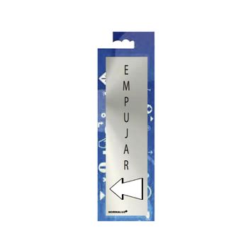 Cartel Informativo ''empujar'' (inox Adhesivo 08mm) 5x20cm - Neoferr..