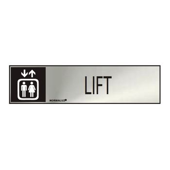 Cartel Informativo ''lift'' (inox Adhesivo 08mm) 5x20cm - Neoferr..