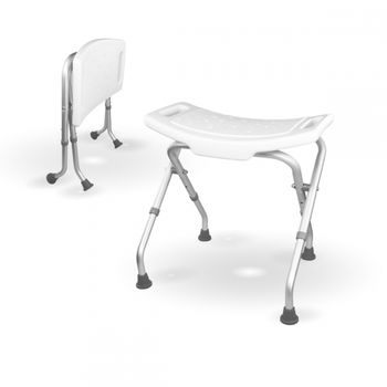 Silla De Ducha/baño | Plegable Y Regulable En Altura | Asiento Ergonómico Y Conteras Antideslizates | Mod. Delta | Mobiclinic