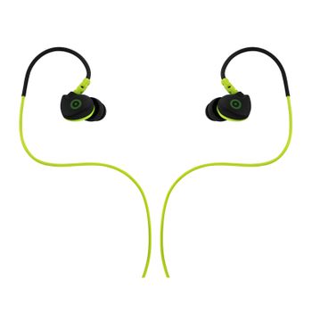 Muvit Auriculares Estéreo Conmicrófono 3,5mm Resistente Al Sudor Negro/verde